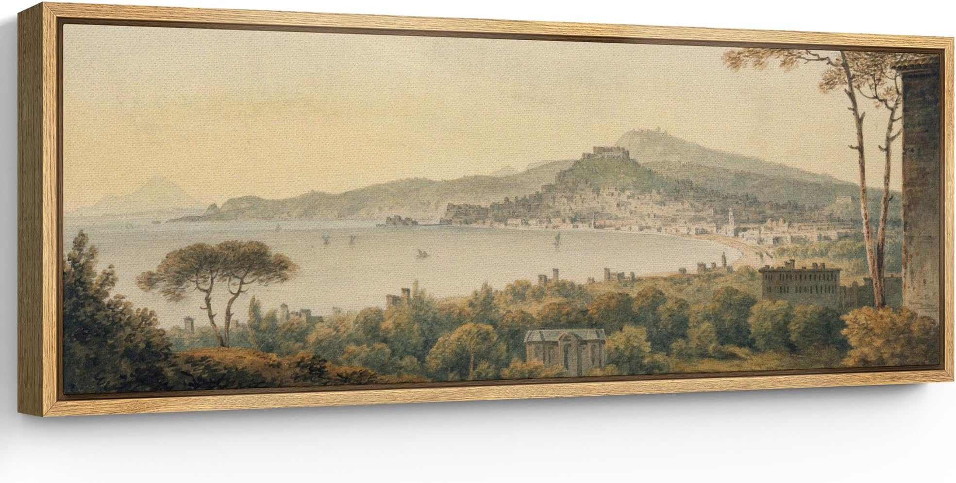 SIGNFORD Large Framed Canvas Print Wall Art Classical Vista Vintage Landscape Illustrations Modern Art Calm Warm for Living Room, Bedroom, Office - 60"x20"
