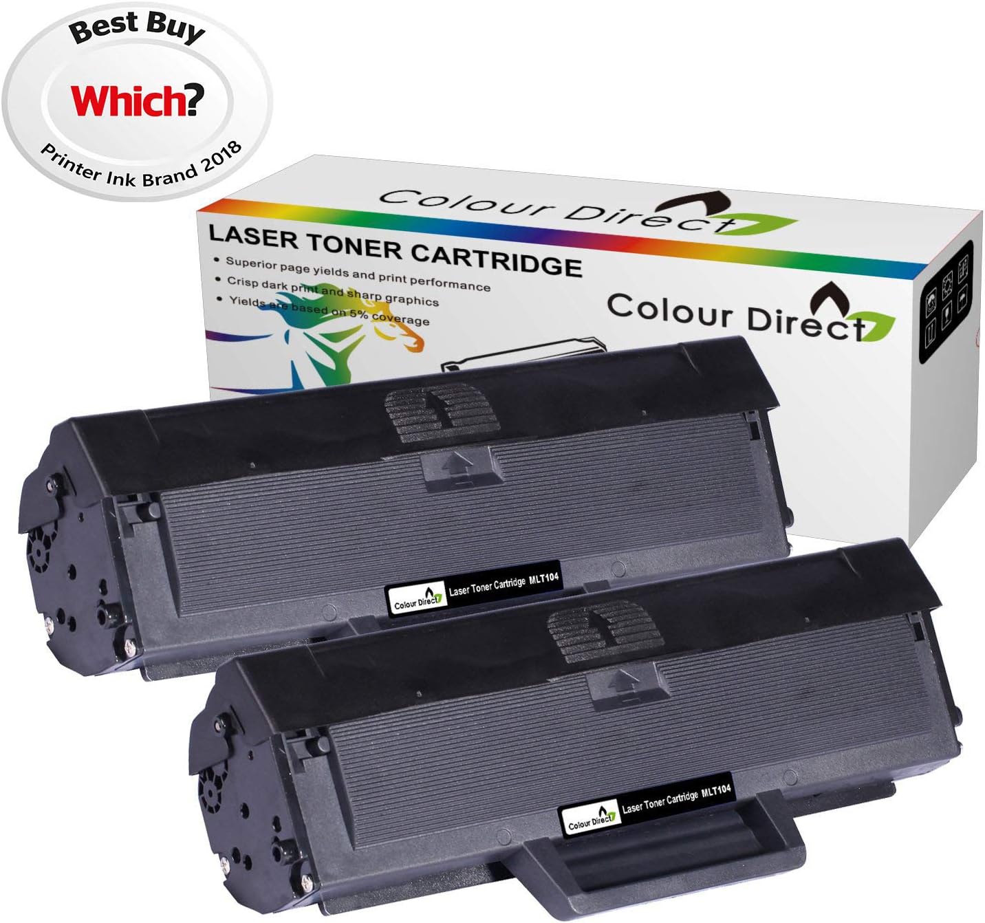 Colour Direct MLT-D1042S Laser Toner Cartridge compatible for Samsung ML1865 ML1865W SCX3205W ML1860 SCX3205 ML1660 ML1665 ML1670 ML1675 SCX-3200 SCX-3201 SCX-3206 SCX-3217 SCX-3218 – 2 PACK