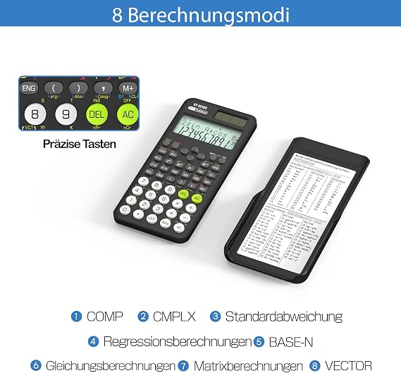 Scientific Calculator for Students 991 MS Science Calculator for Middle and High School Supplies Calculator with Cover (Black)
