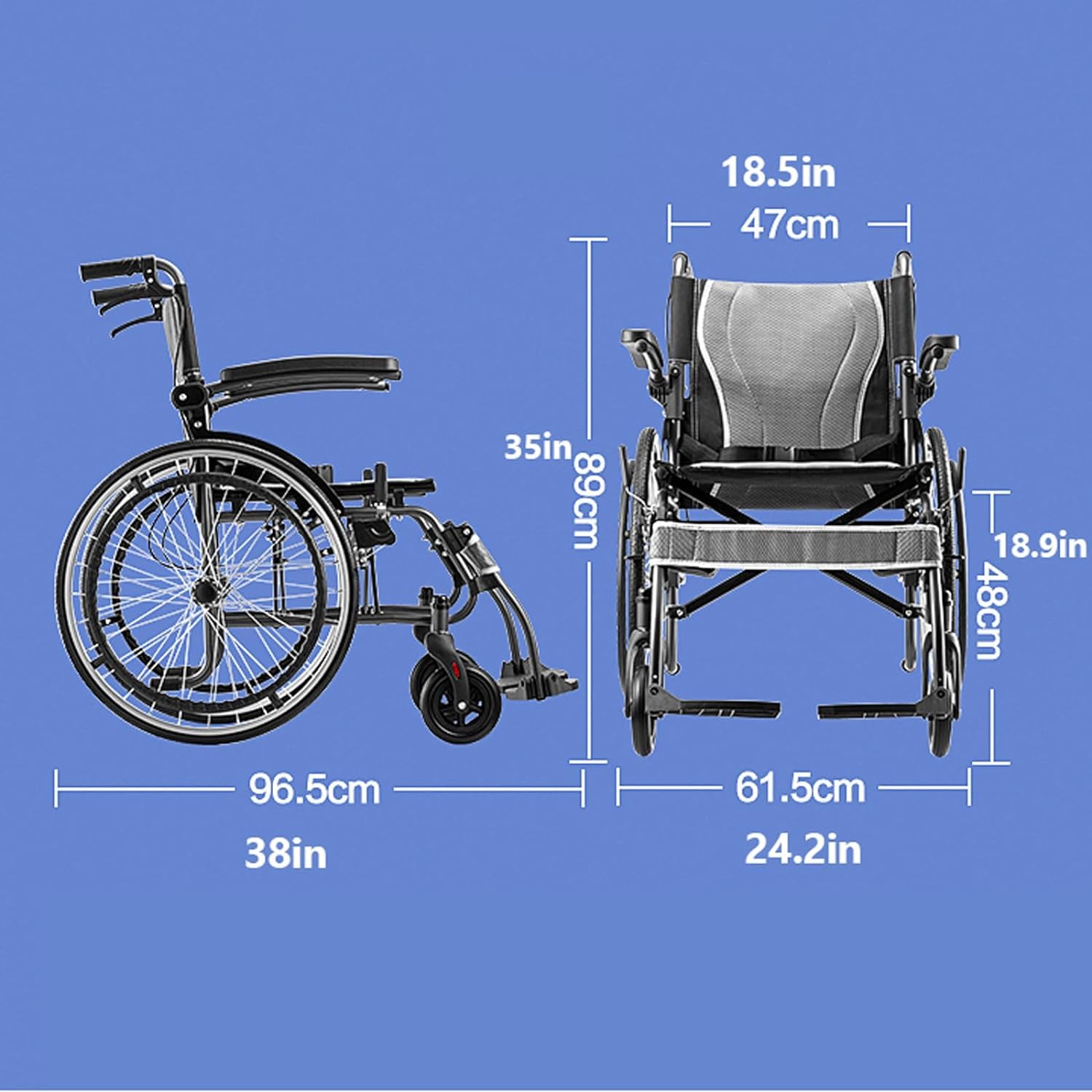 Wózek inwalidzki Vrijetijdsvervoerstoel Handmatig opklapbare aluminium rolstoelen Transportrolstoelen Oudere patiënten Mobiele zorgrolstoelen wygodne