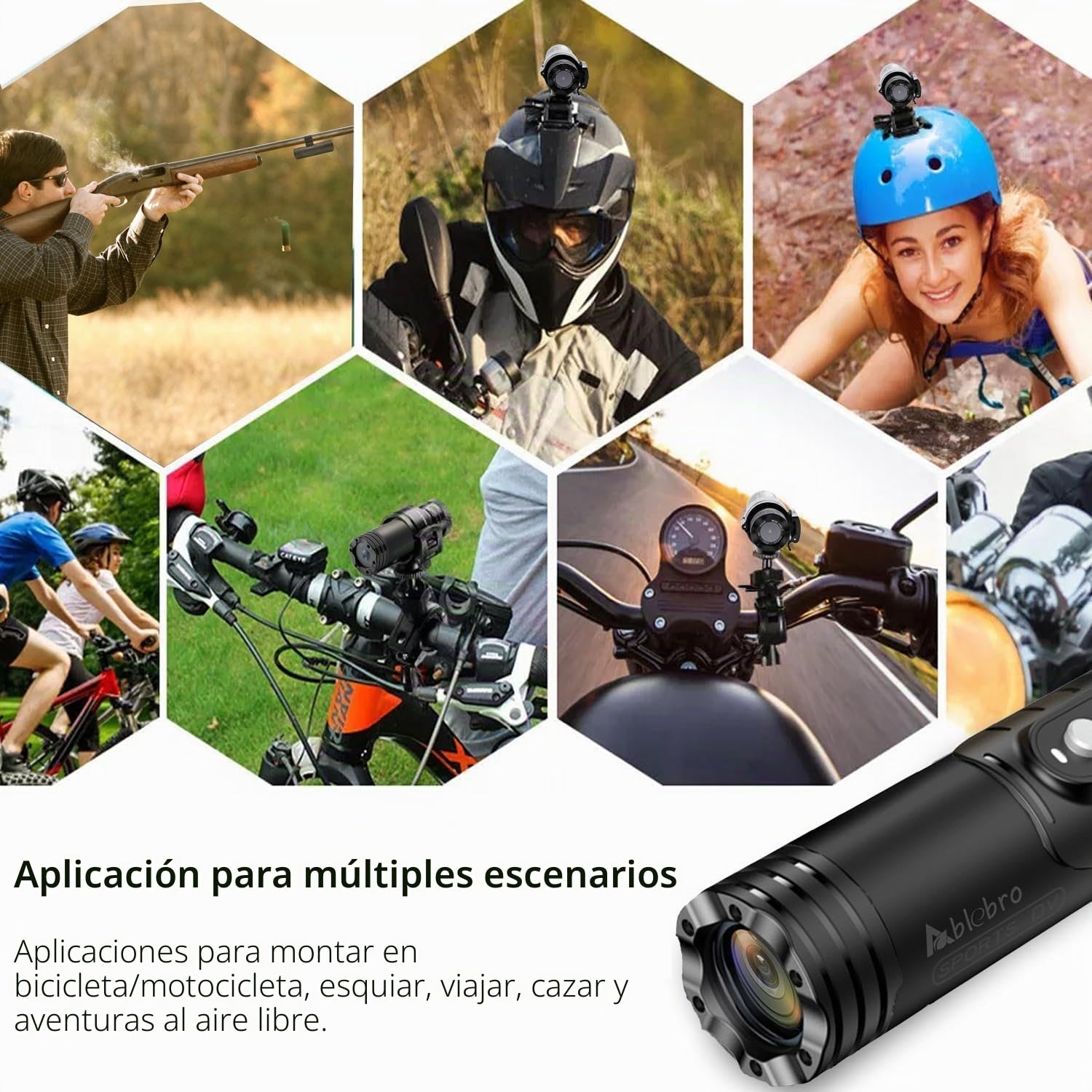 cámara para rifle de caza, cámara de video shotgun para grabaciones en arcilla y caza bicicleta moto deporte DV