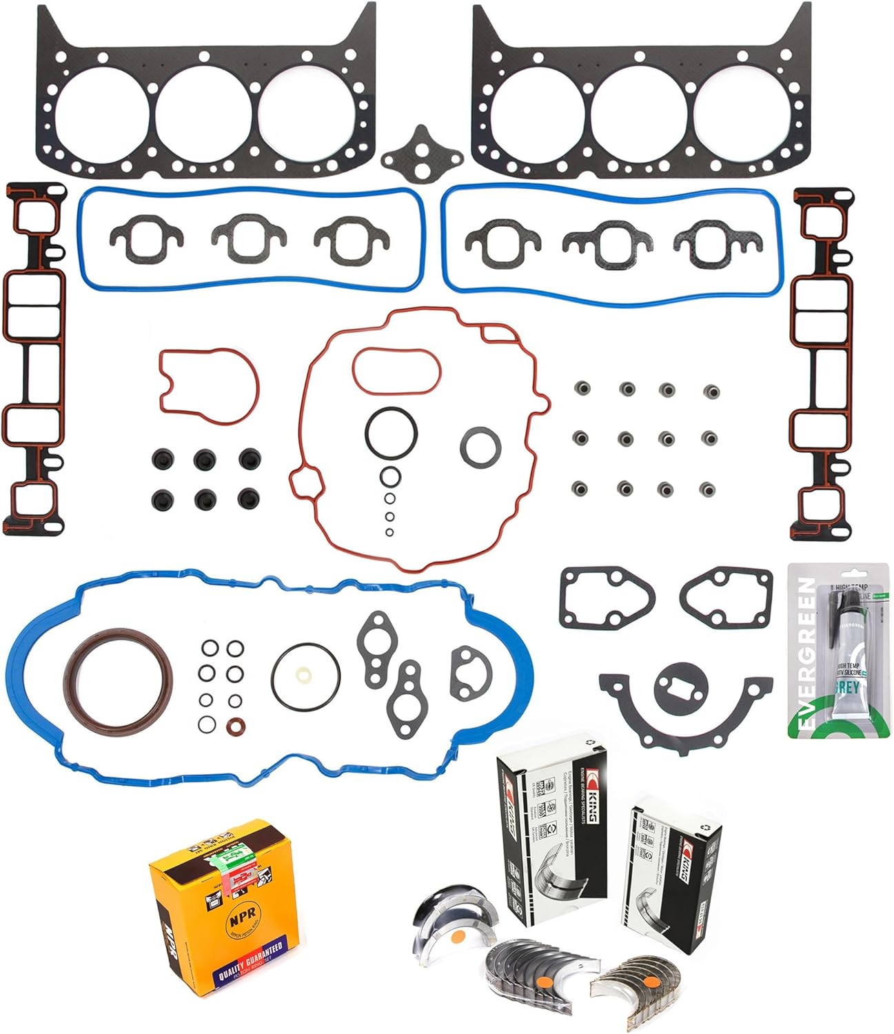 Evergreen SA-5494167706-6 Engine Re-Ring Kit Fit 96-06 Chevrolet GMC 4.3L V6 OHV VIN X, W New