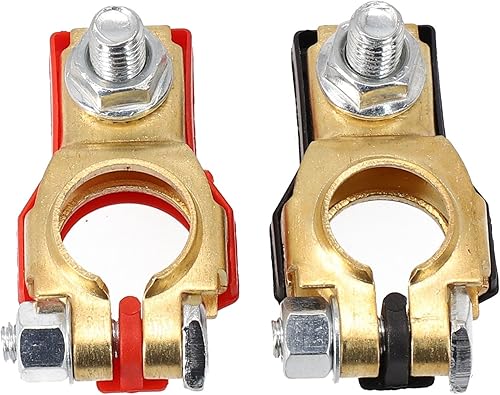 Terminales de batería de automóvil 1 par de terminales de batería positivos y negativos, conectores de terminales de batería de poste superior,