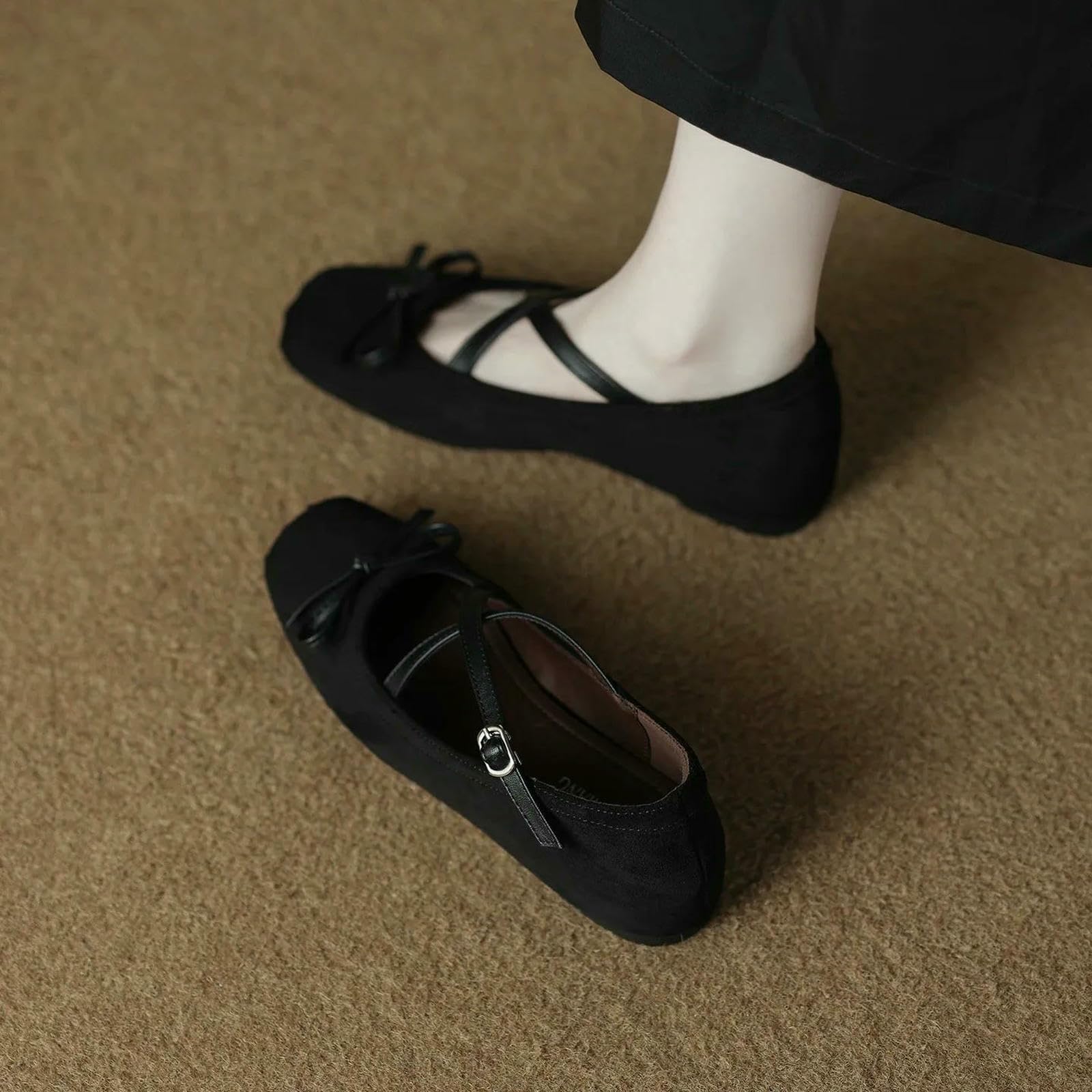 Ballerine Donna,Scarpe Mary Jane Ballerine da Donna Modello Mary Jane con Cinturini Incrociati alla Caviglia
