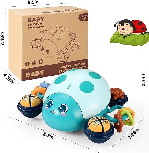 Miniatura 6 de Juguetes para bebés de 6 a 12 meses, juguetes para gatear, juguetes para el tiempo boca abajo, juguetes con luces, música y sistema interactivo,