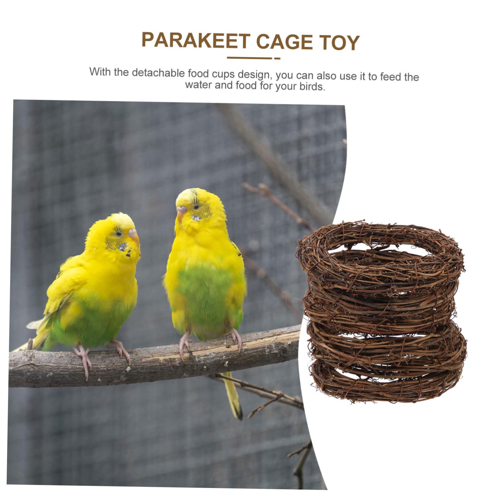 VANZACK 12stücke Vogelspielzeug Für Wellensittiche Rattan- Hängendes Schaukelspielzeug Und Koordination Für Vogelkäfige Beschäftigung Von Papageien