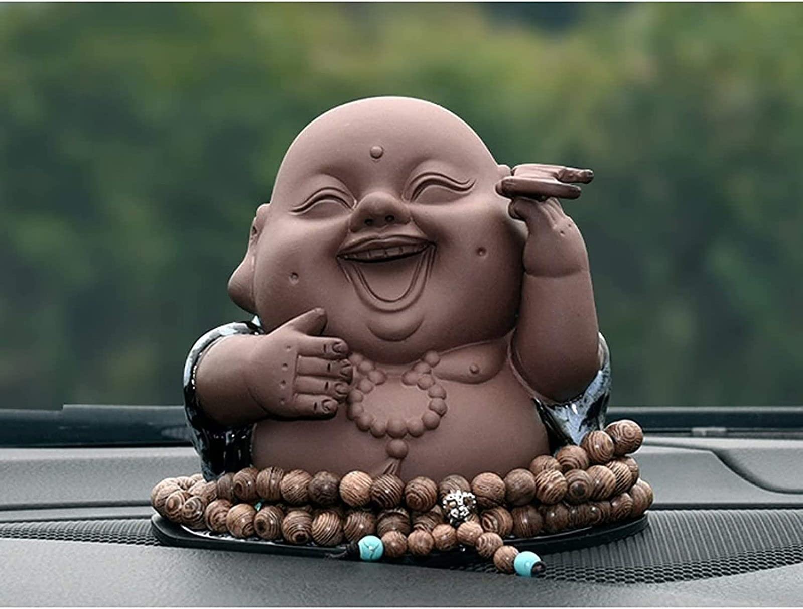 Boeddha Decoratie, Zonne-energie Auto Nod