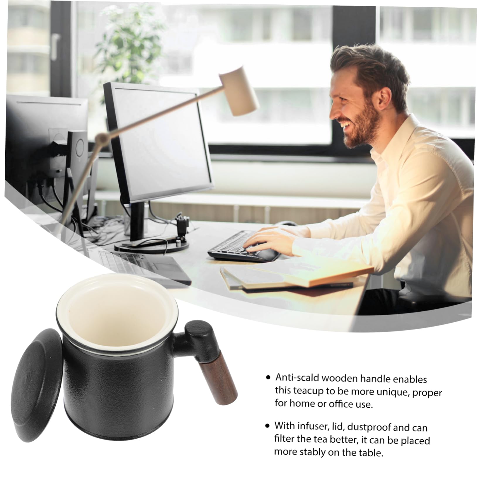 MAGICLULU Tasse À Thé Avec Couvercle Et Filtre Pour Thé Aux Fruits 400 Ml Facile À Nettoyer Résistante À La Chaleur