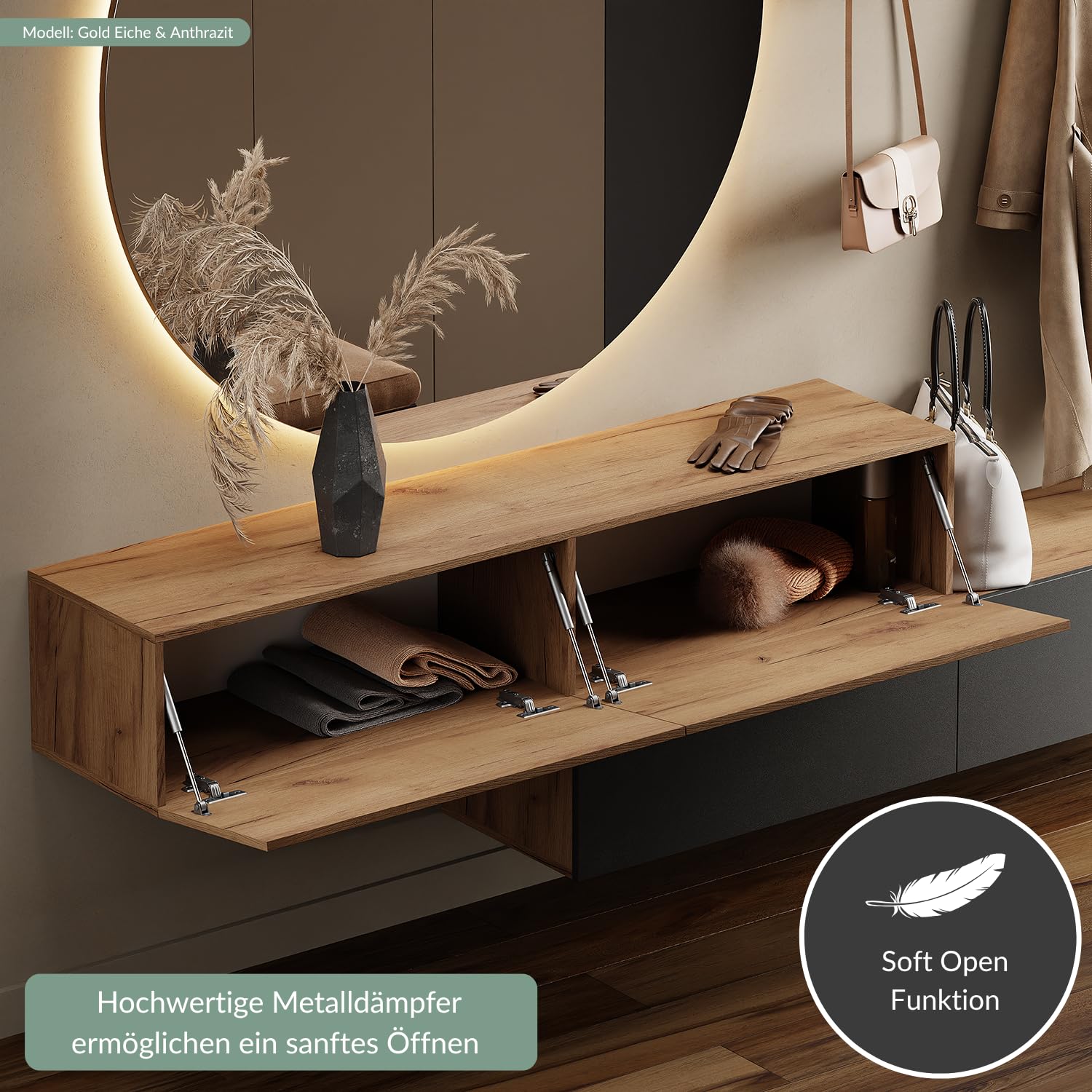 Planetmöbel Flur Möbel Garderobe 2X 160 cm Hängeschrank