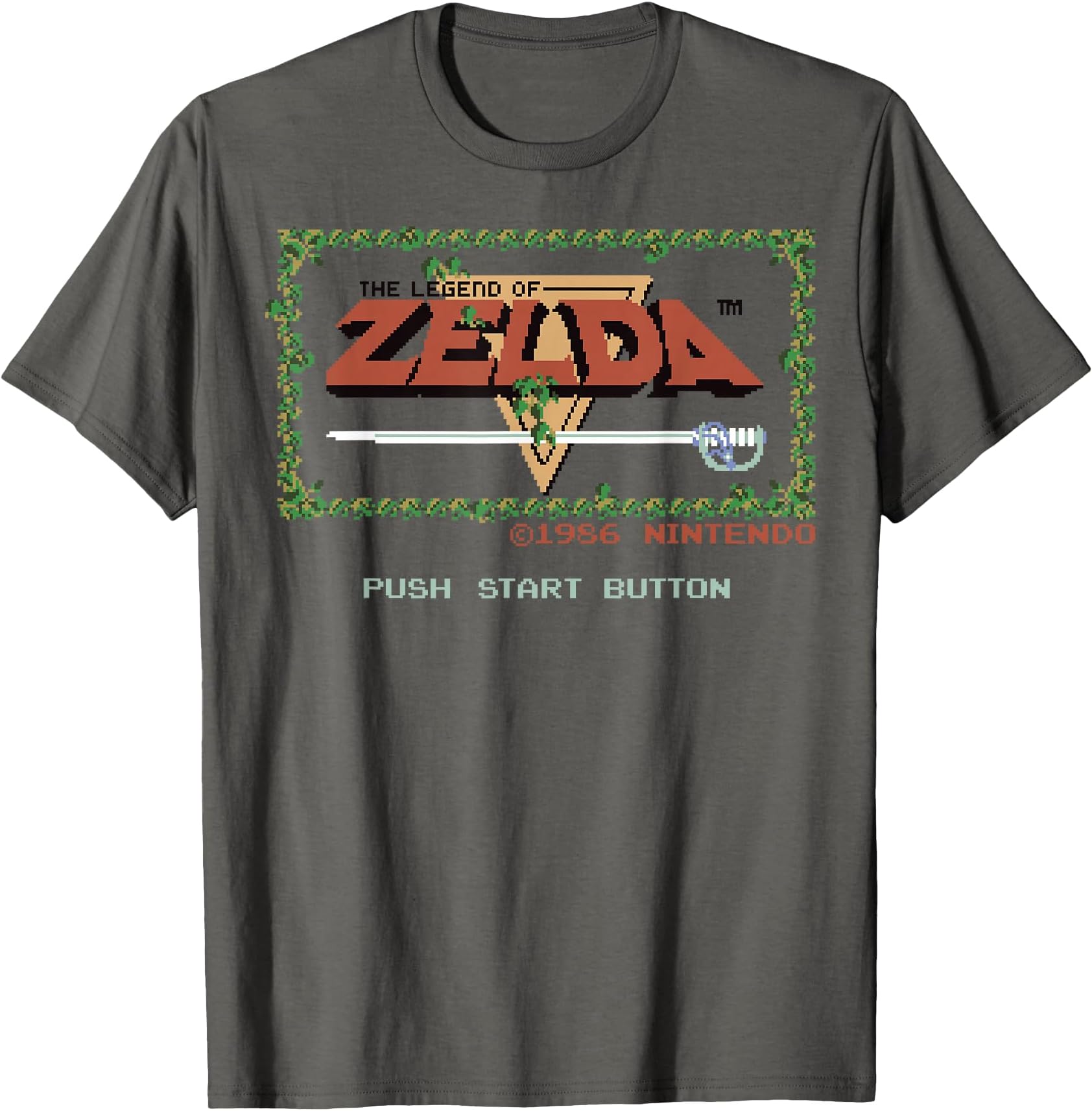 Nintendo Legend of Zelda Classic NES Title Screen T-Shirt