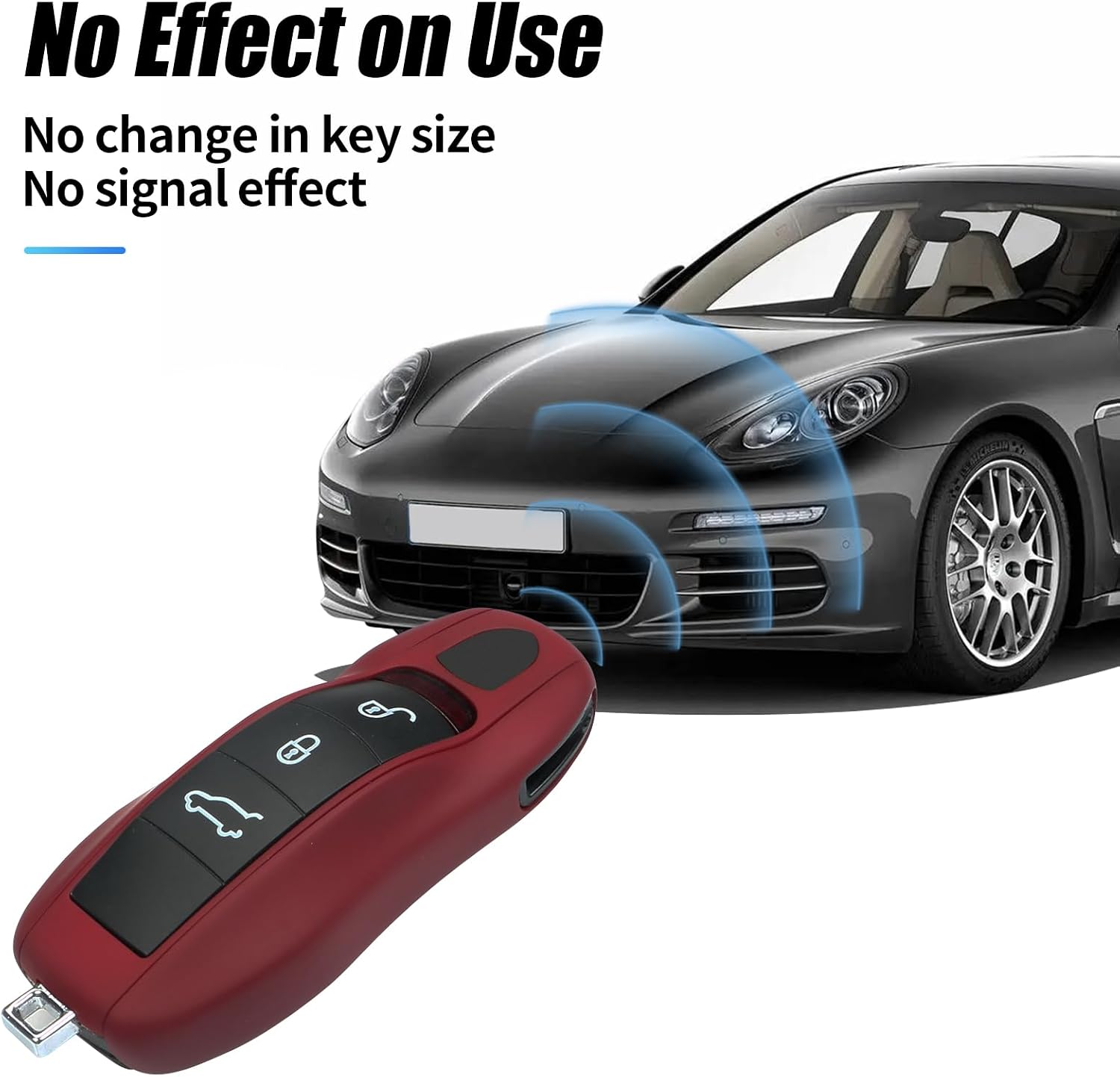 Bordeaux Red Key Fob Cover Compatible with Porsche Key Shell Key Fob Shell Replacement Compatible with Porsche Cayenne Panamera 911 718 Macan Boxster Cayman Old Style