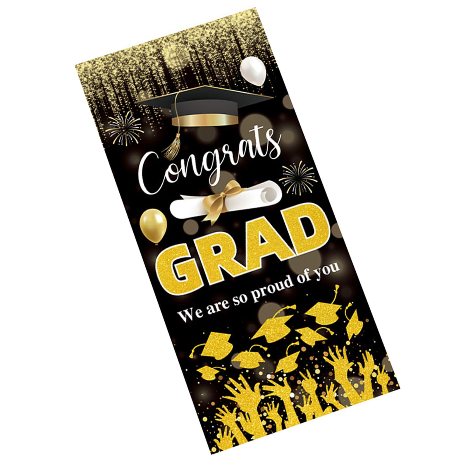 Fade Resistant Polyester Flag 72.8X35.4 Inch Graduation Backdrop Decoration Graduation Party Photo Party Decoration
