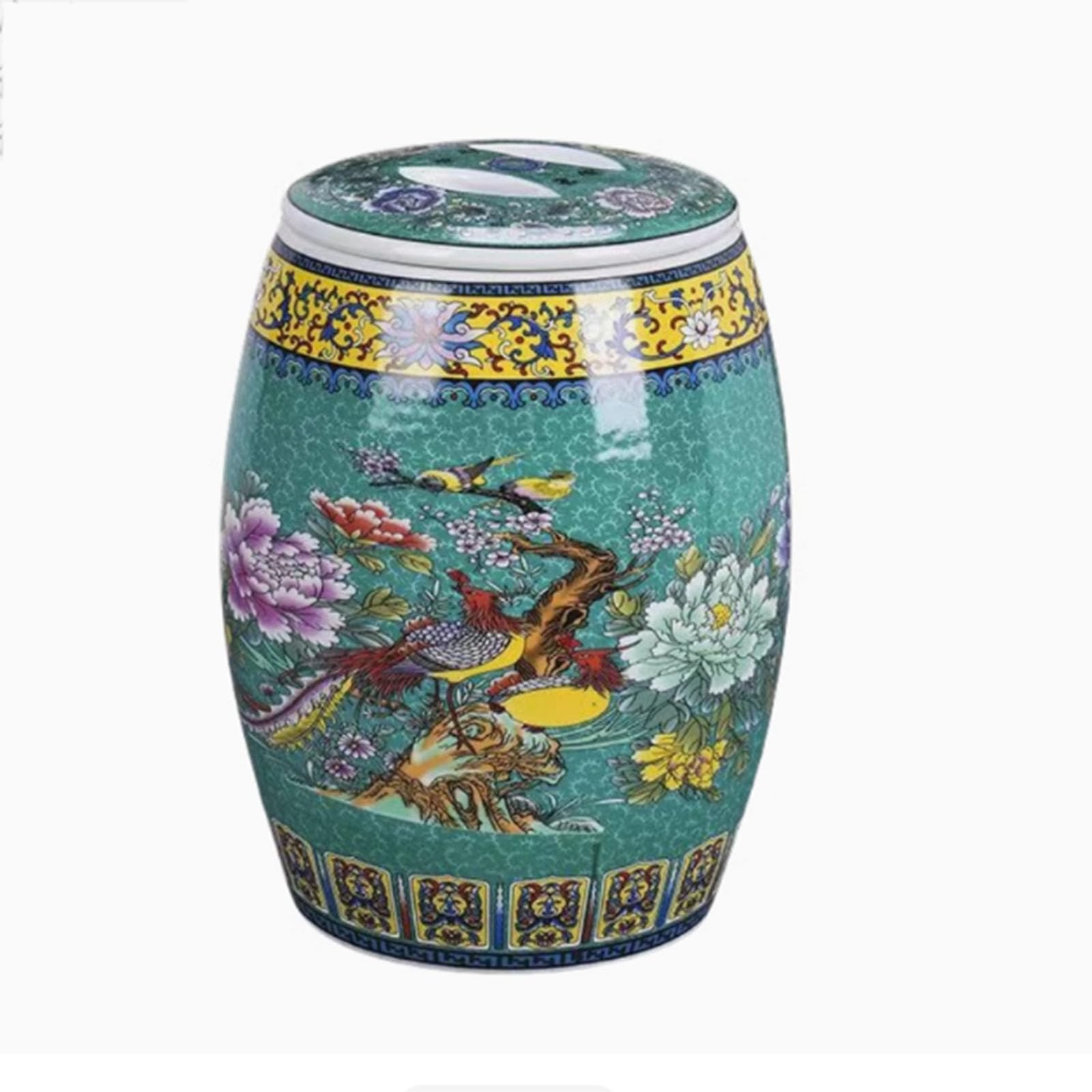 IXTREGZJKM Sealed Food Storage Jar With Lid, Rice Storage Container, Flour Barrel, Chinese Rice Jar, Classic Vintage Rice Barrel, Oatmeal Container, Cereal Dispenser, Sealed Ceramic Rice Box C 10KG