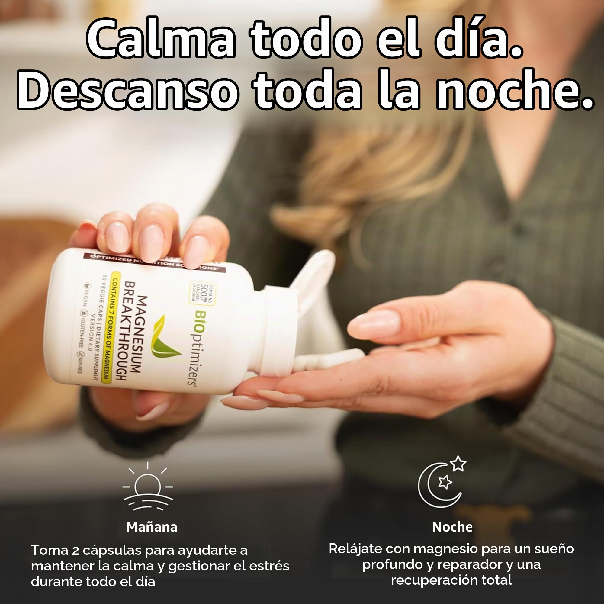 BiOptimizers Magnesium Breakthrough 4.0 Complejo 7 En 1 | 60 Cápsulas