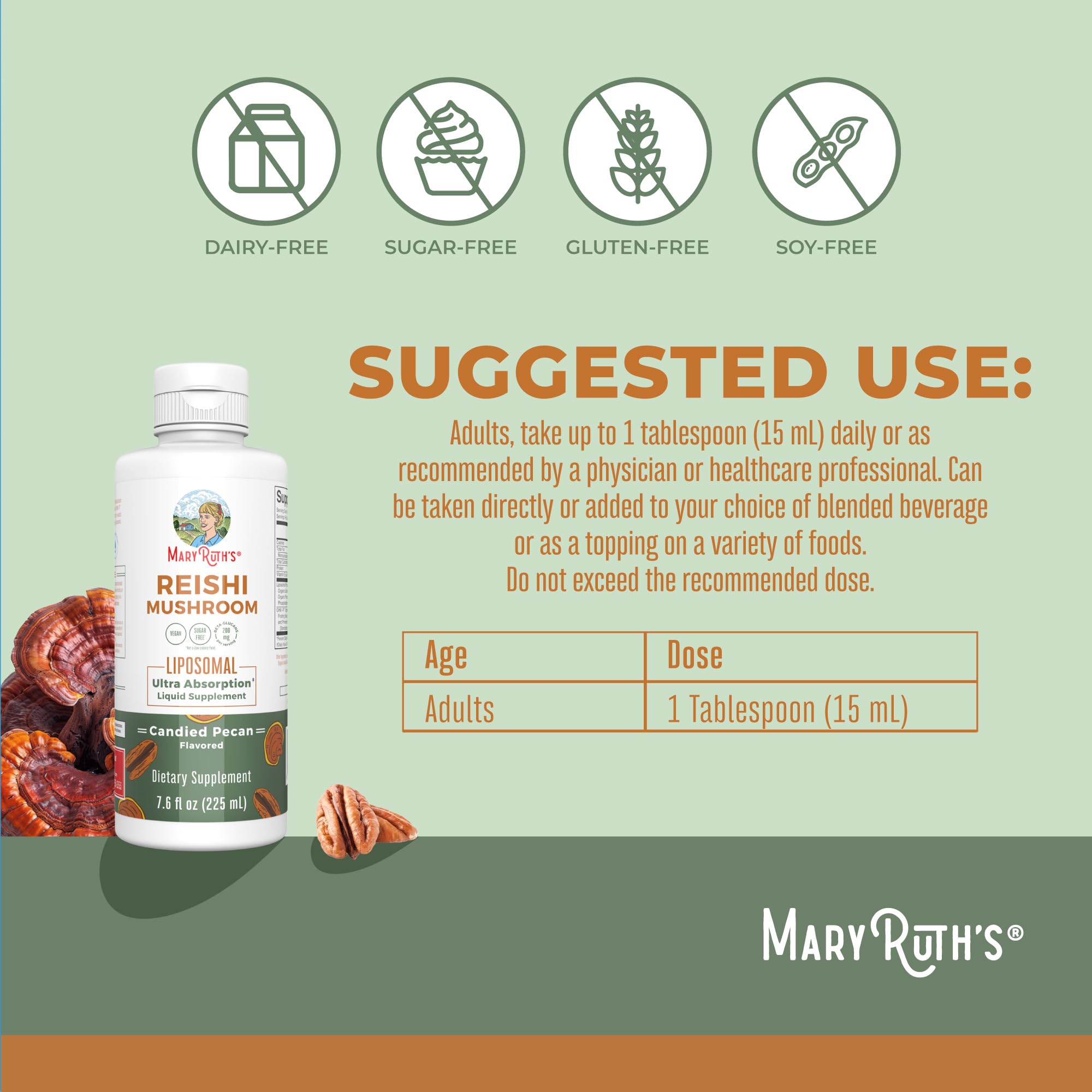 MaryRuth's Reishi Mushroom Supplement, 15 Servings, Full Spectrum, 7.6 oz — Amazon image 3