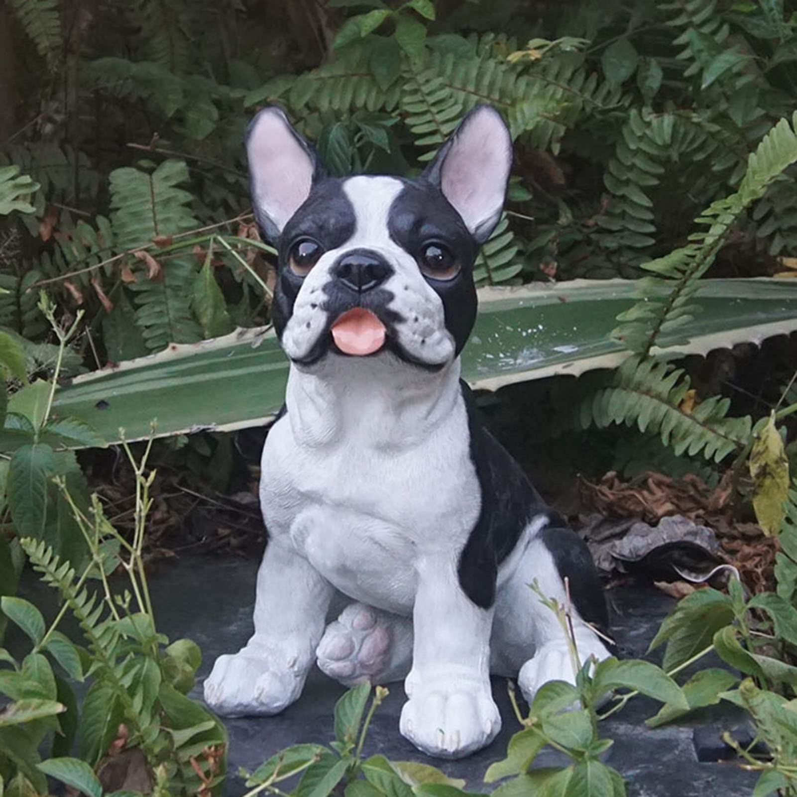 Amazon.co.jp: POYUFRG フレンチブルドッグ彫刻、庭のかわいい犬の樹脂 