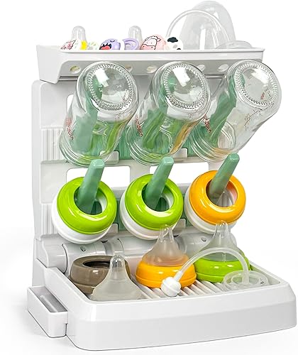 Estante de secado de biberones para 6 biberones, soporte de secado vertical para tazas, ahorro de espacio, estante para secadora de botellas de pie