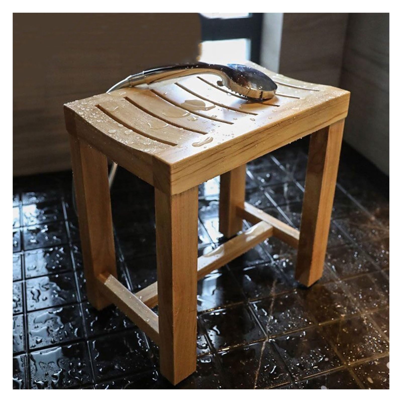 Banco De Ducha De Teca De Lujo,Asientos De Ducha Impermeables De Madera Asiento De Baño De Ducha Silla De Madera Pequeña Taburete De Medicina para Ancianos Soporte De Baño para Ancianas Embarazadas