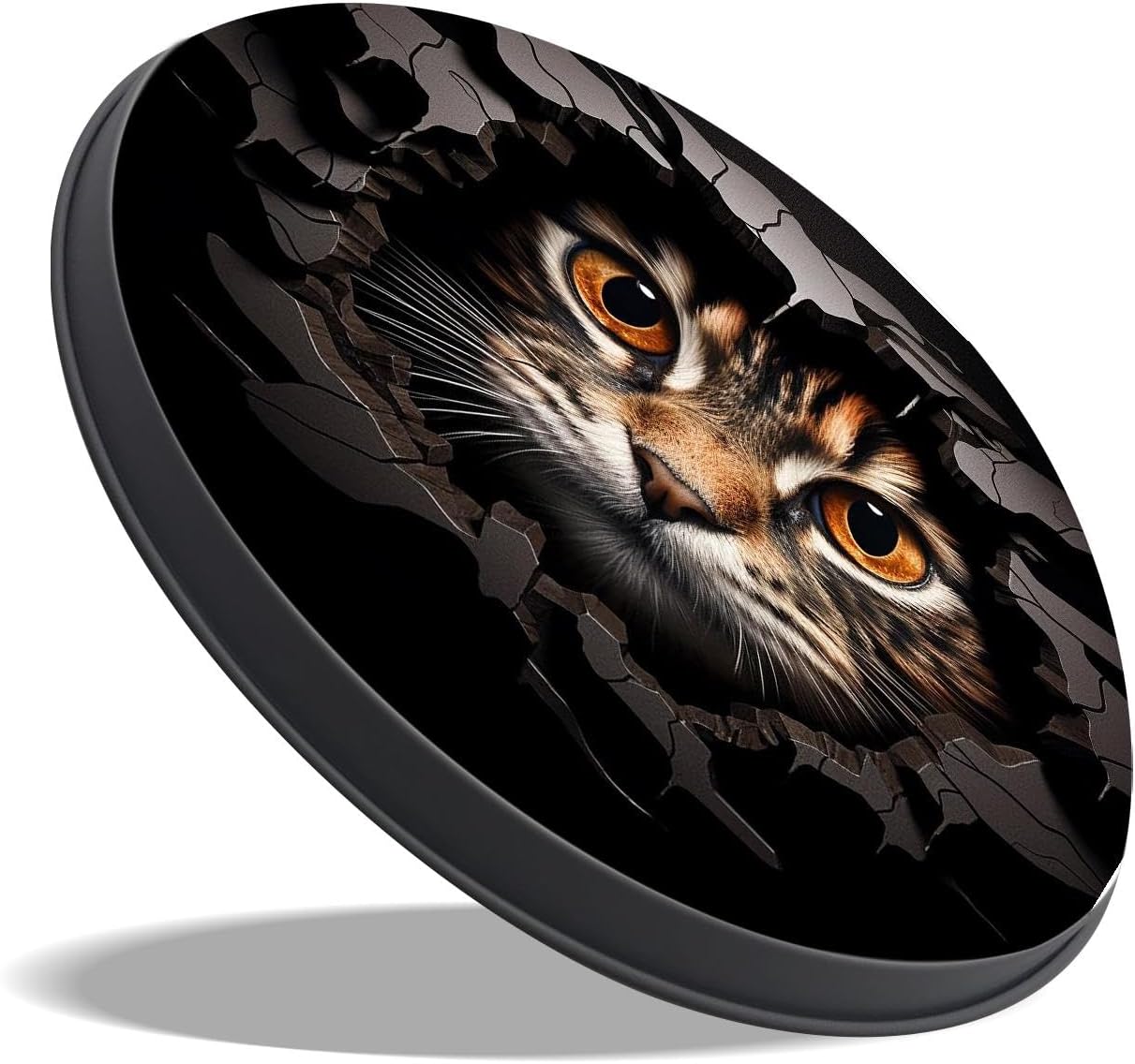 Cute Kitten Cat in Black Paper Hole Creative Set of 4 Stove Burner Covers - Premium Round Electric Stove Range Protectors,8 IN & 10 IN