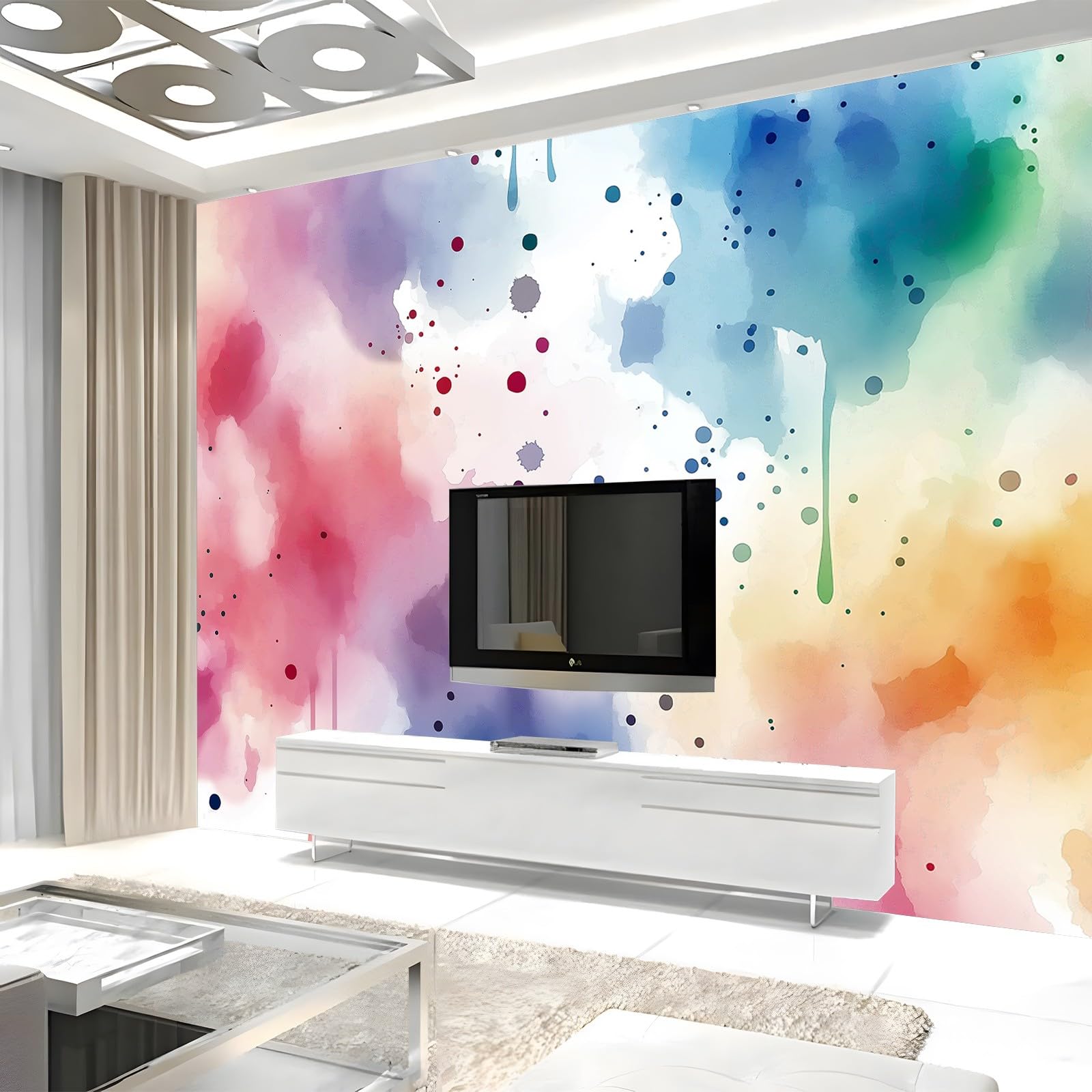 Fototapeta, ręcznie malowana farba, kolor 350 x 256 cm, flizelina, tapeta 3D, nowoczesny salon, sypialnia, artystyczny plakat, mural tapeta