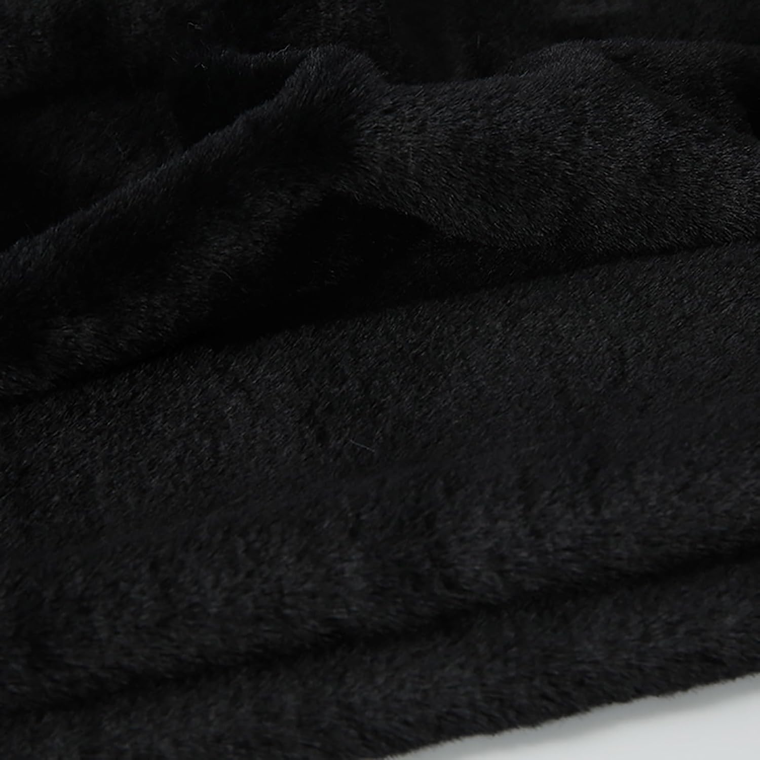 Faux Fake Fur Short Fabric Polyester Short Pile 6mm Washable Furry Material for DIY Dolls Dwarf Cosplay Costume Rug Sewing Throw Pillow(5 Black)