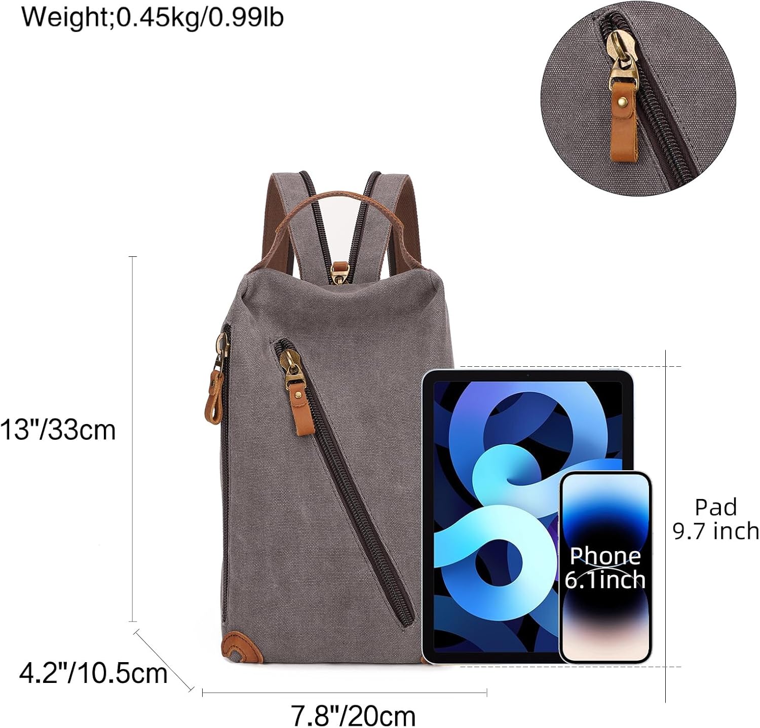 KL928 Canvas Sling Bag crossbody Bags Small Backpack Pack Travel Purse convertible purses for Women Men - Image 2