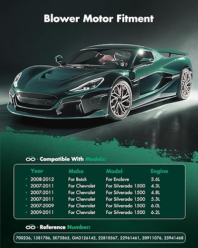 Vista 704 de SCITOO 700188 Reemplazo del motor del ventilador HVAC con jaula de ventilador para Toyota Tacoma 2005-2015, reemplazo OE - 87103-04043, 87103-04044