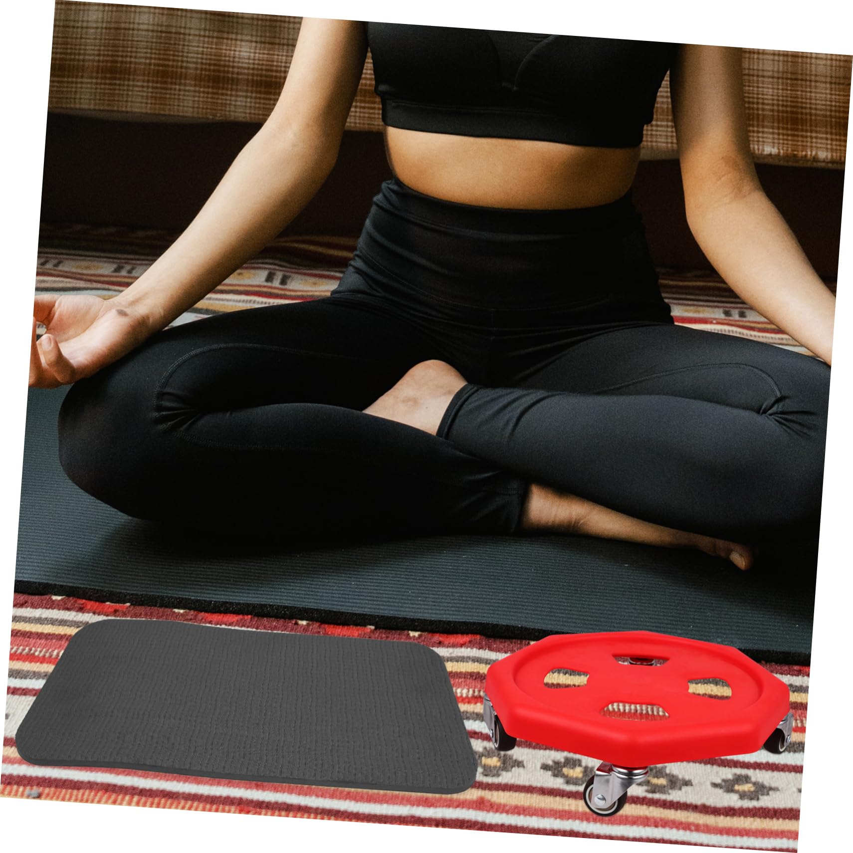 ibasenice Rueda de Abdominales Disco de Entrenamiento Disco Abdominal Maquina de Ejercicios para casa Tabla de Ejercicios de Fitness de Entrenamiento Black Color Aleatorio