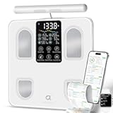 Scale for Body Weight, Smart Scale with BMI, Body Fat, Muscle Mass, 26 Metrics Full Body Composition Analyzer, 8-Electrode High Precision Digital Bathroom Scale, Bluetooth Sync, White