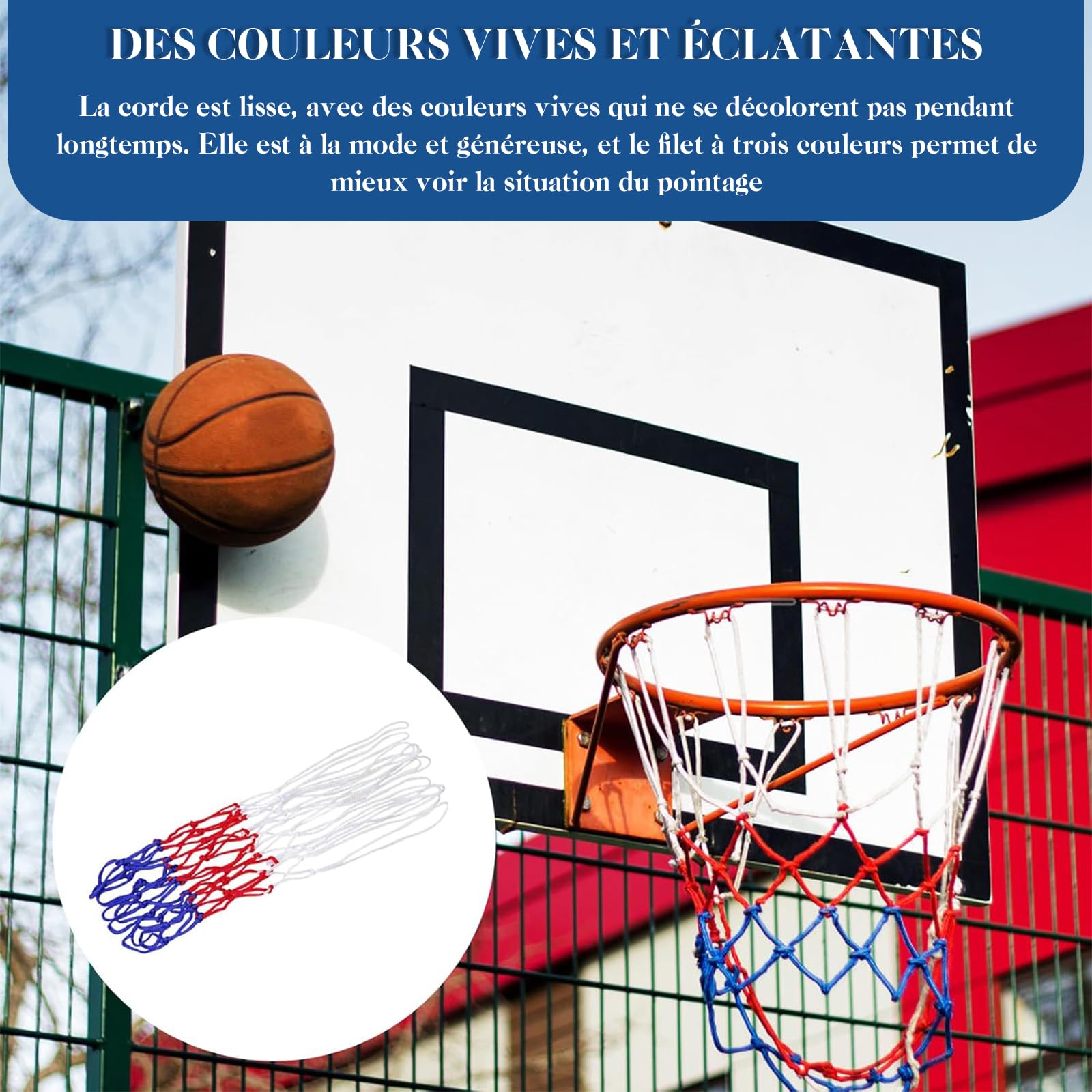 KASURE 5 pièces de Filets de Basketball, Filet de Basketball à 12 Boucles,Adapté pour Une Utilisation en Intérieur et en Extérieur, Filet de Balle en Nylon renforcé résistant aux intempéries