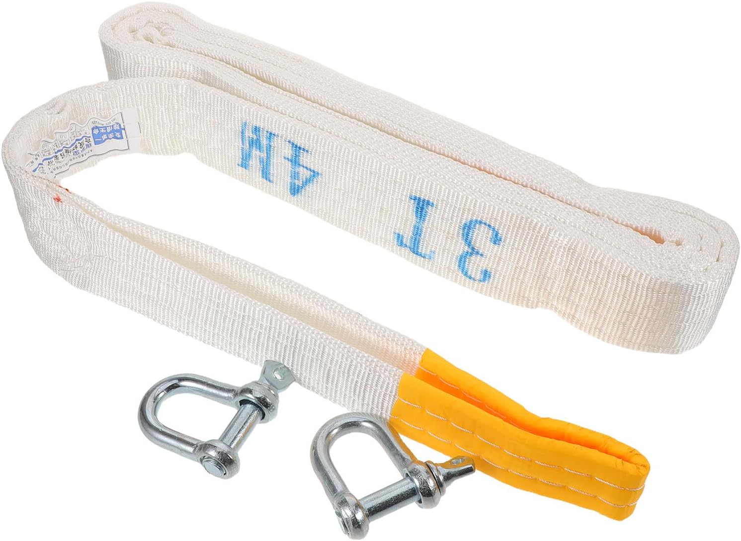 Heavy Duty Automotive Towing Rope with Metal Hooks, 3 Ton 4 Meter Car Tow Strap for SUV Truck Trailer Emergency and Outdoor Towing