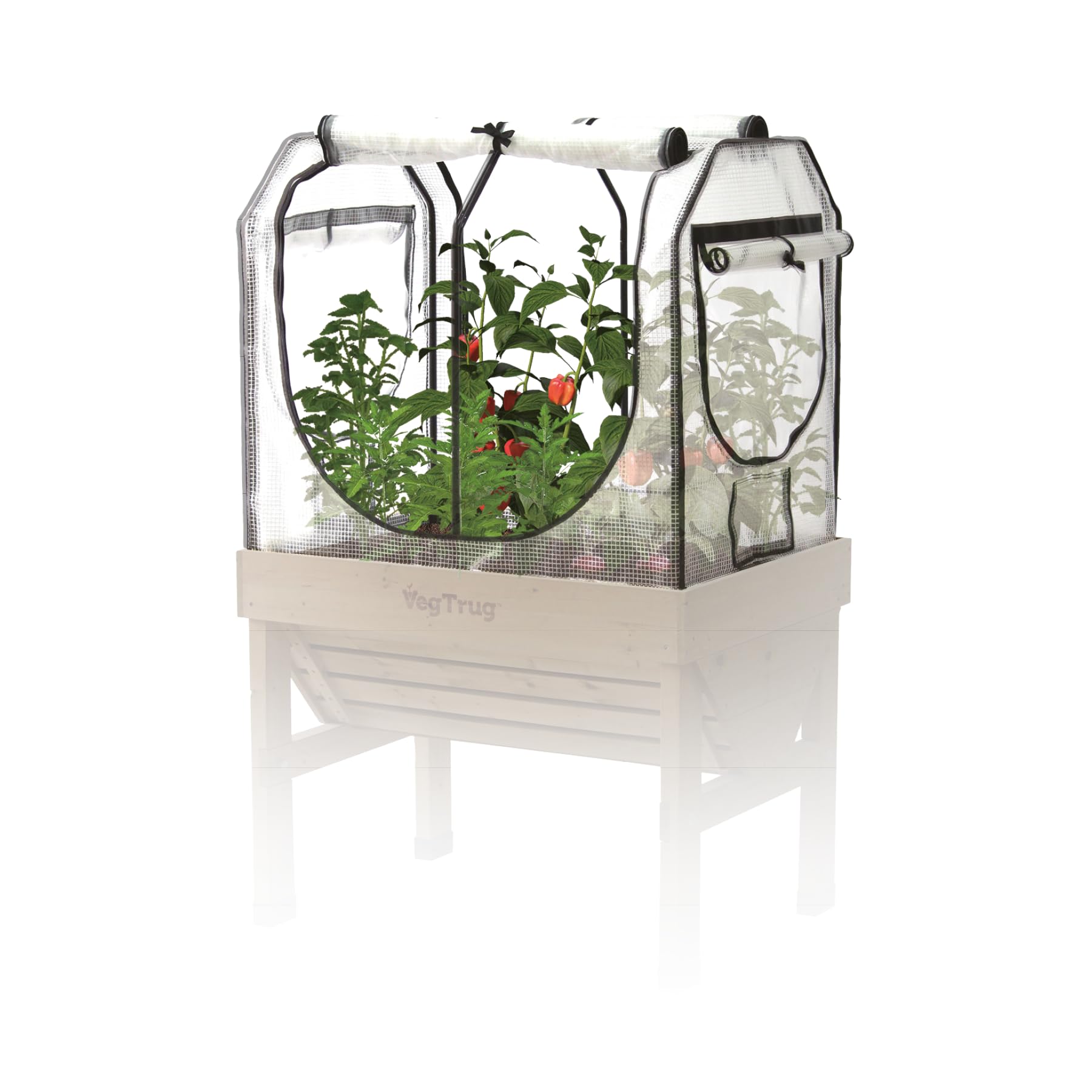 VegTrug Gewächshausaufsatz Classic - Hochbeet Abdeckung mit Micro-Net-Funktion & PE-Folie