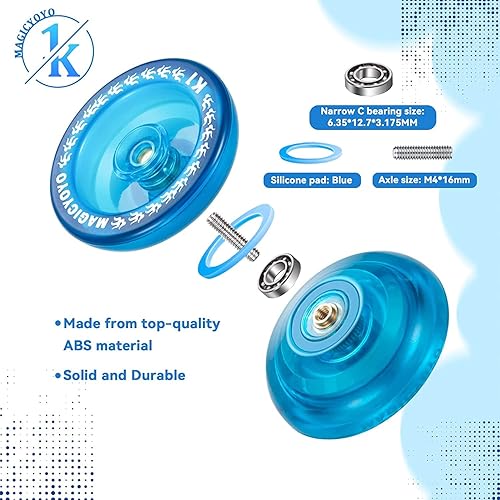 Miniatura 4 de MAGICYOYO Yoyo K1 K2 - Paquete de 2 Yoyo profesional para niños principiantes, rodamiento YoYo que no responde para avanzado, yoyo de plástico para