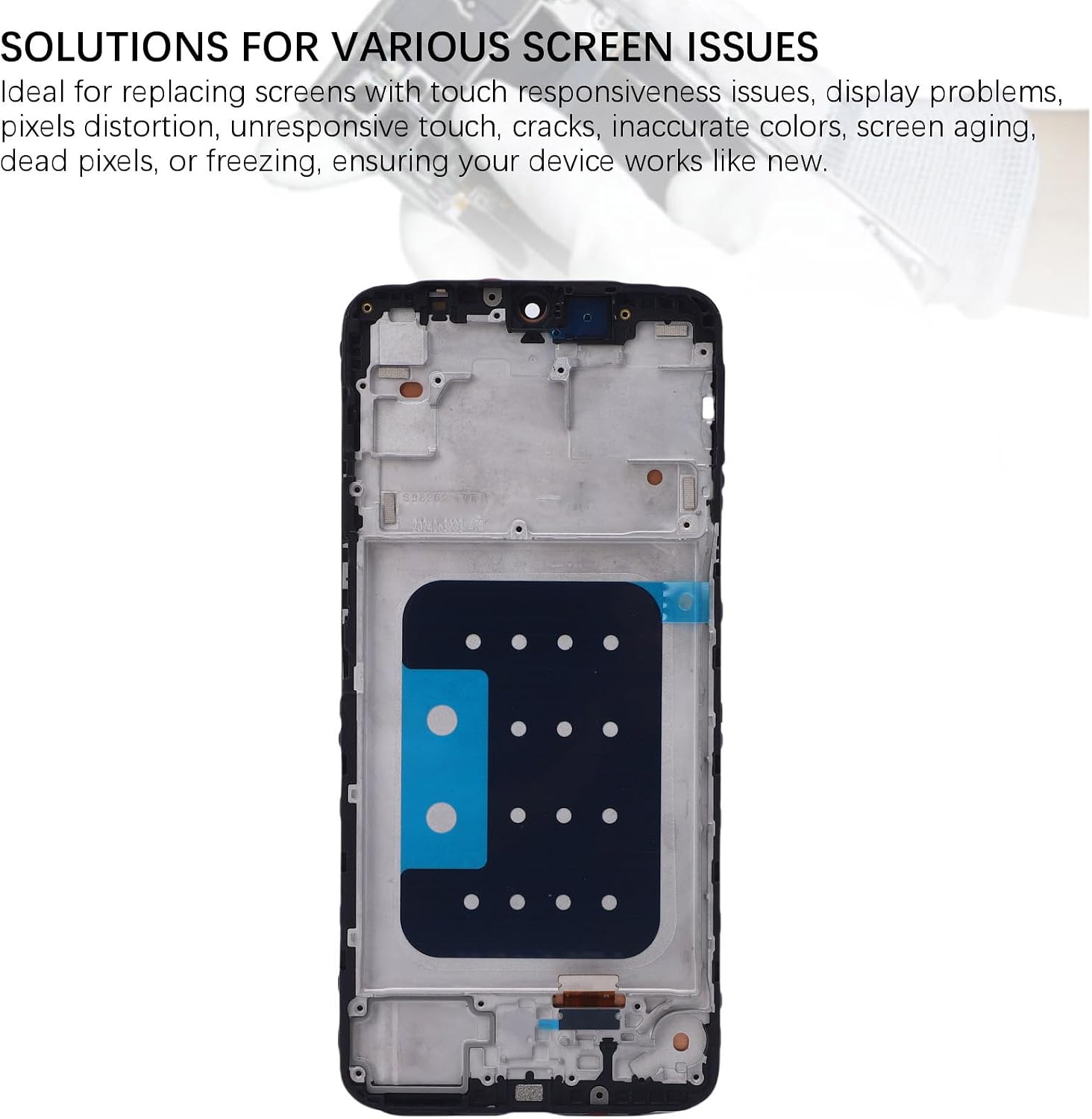 6.6in Phone Screen Replacement with Frame, Fingerprint Function Touch Digitizer Assembly for A16 5G A166P A166M US Version