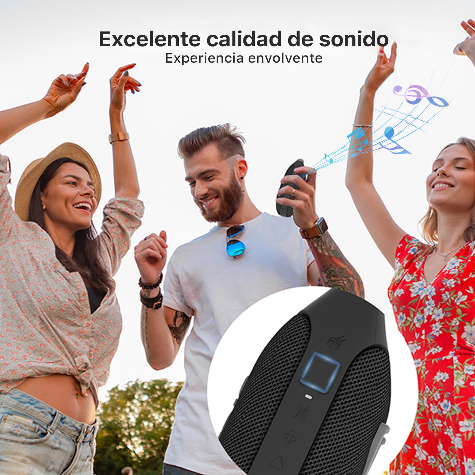 NOBIS Clip N1 Altavoz Portátil IP68 Resistente | Bluetooth 5.3, 24h de autonomía, impermeable y resistente al polvo – perfecto para ducha, piscina, camping y viajes