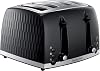 Russell Hobbs 26071 4 Slice Toaster - Contemporary Honeycomb Design with Extra Wide Slots and High Lift Feature, Black