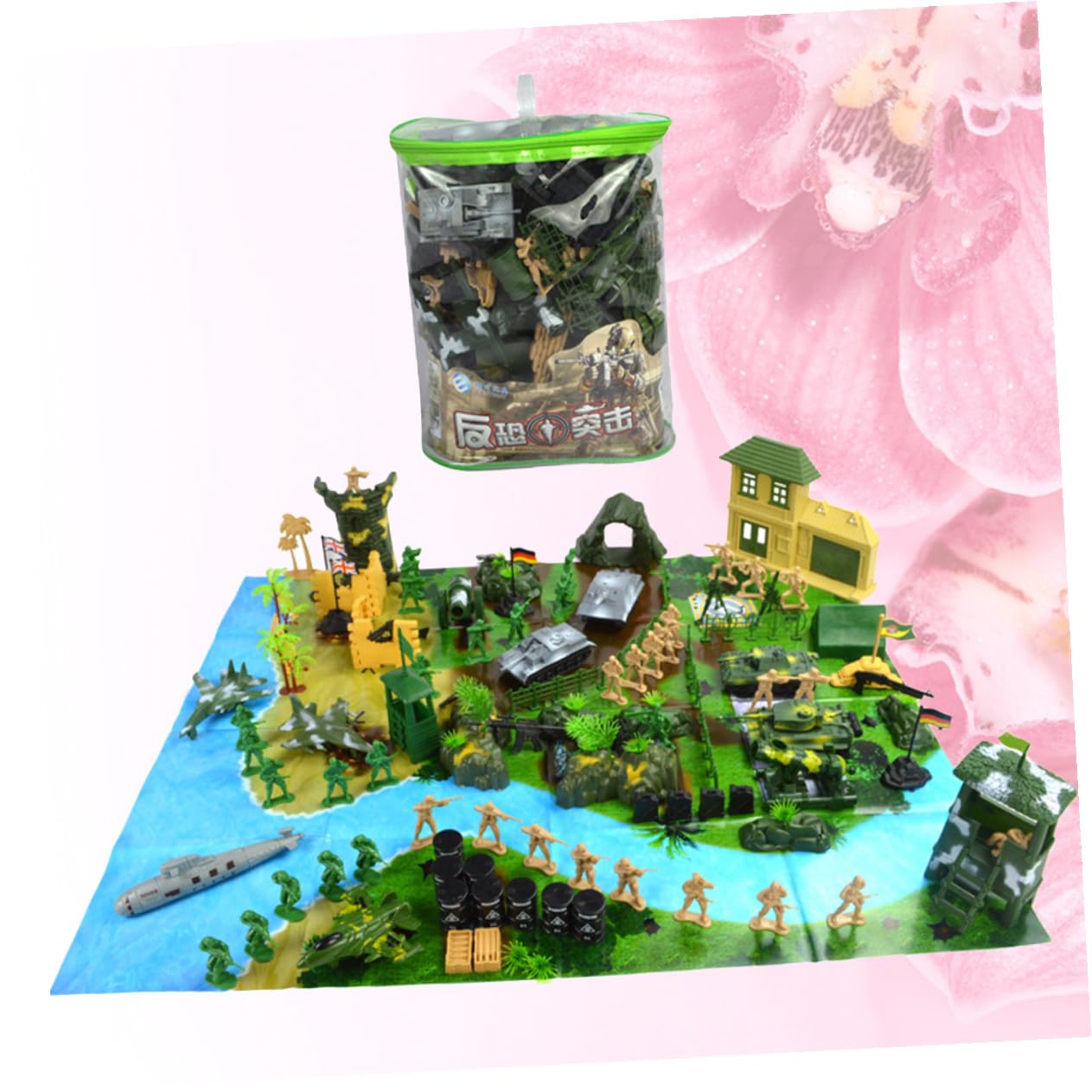 BESPORTBLE Set Modellino Militare 130 Pezzi in Plastica per Soldatini | Tavole di Sabbia, Design Vivace, Stile Contemporaneo, Confezione da 130 Pezzi