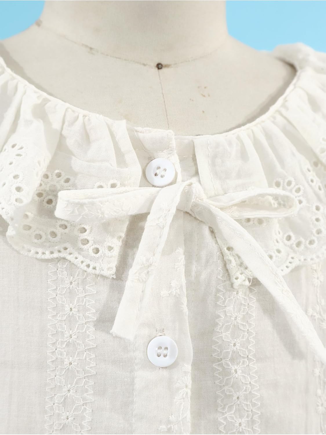 JEYPINMI Toddler Girls Lace Blouse Button Down Shirt Long Sleeve Embroidery Boho Tops Casual Wear