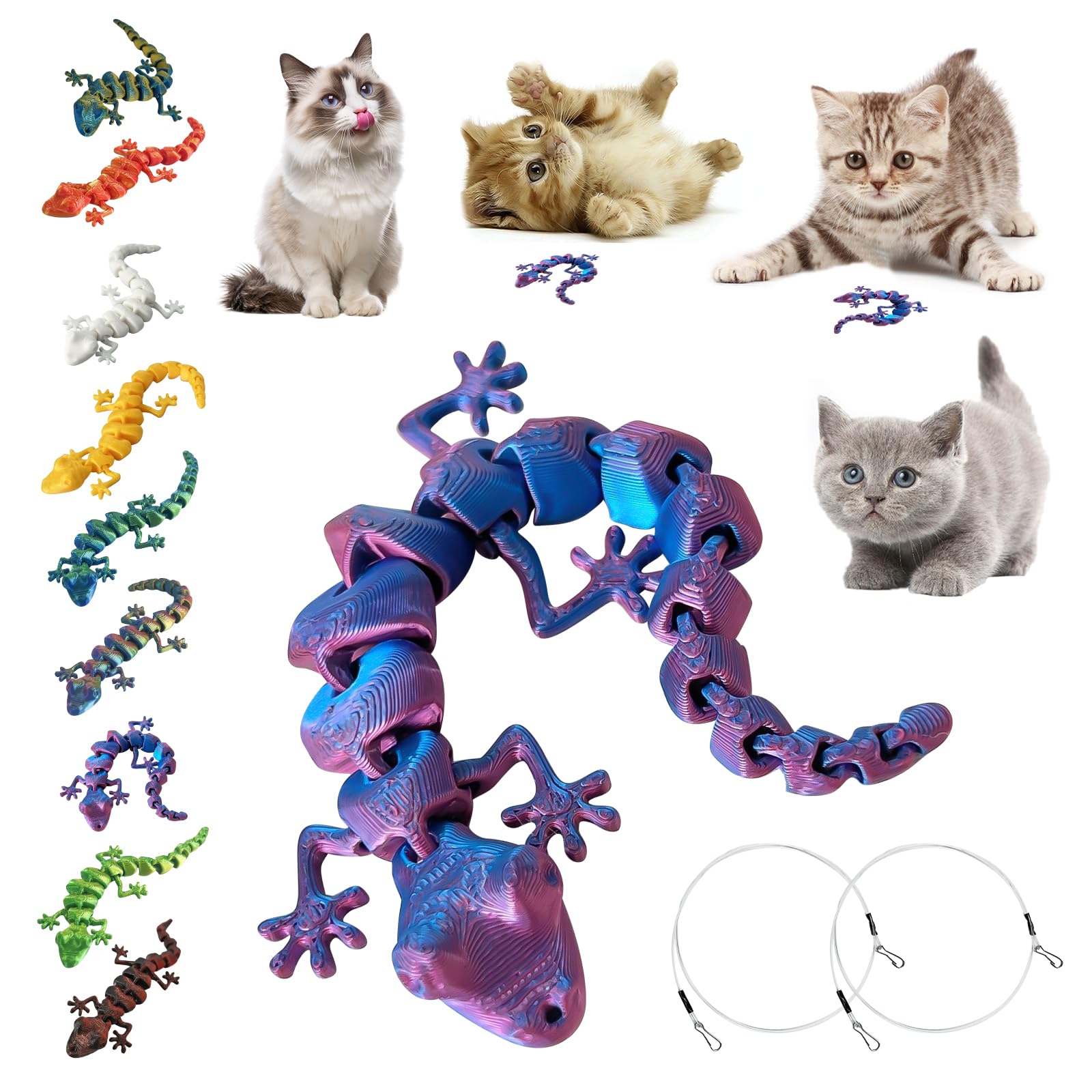 Amazon.co.jp: 雲見 猫用おもちゃ トカゲッチュ【猫の本能目覚める