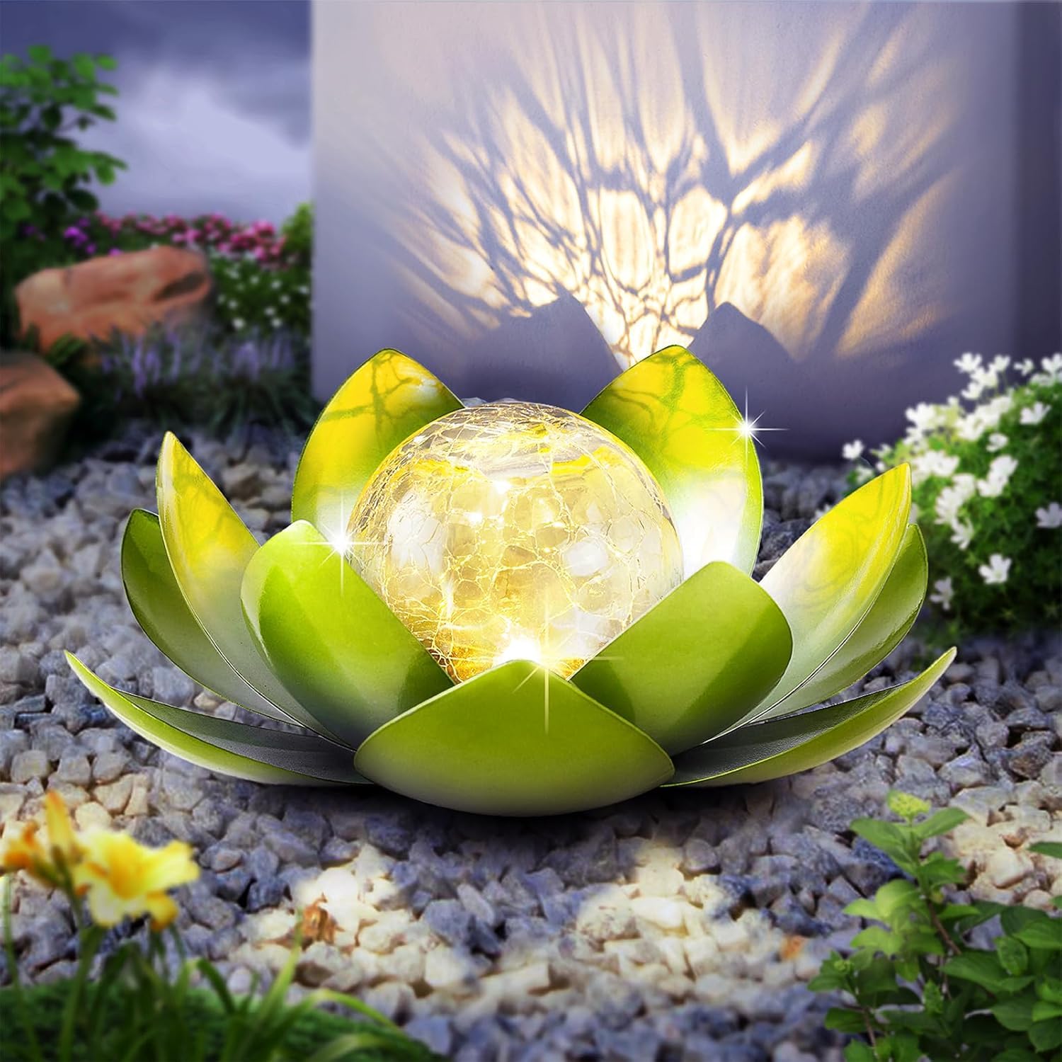 Photo 1 of Huaxu Green Lotus Solar Table Lamp