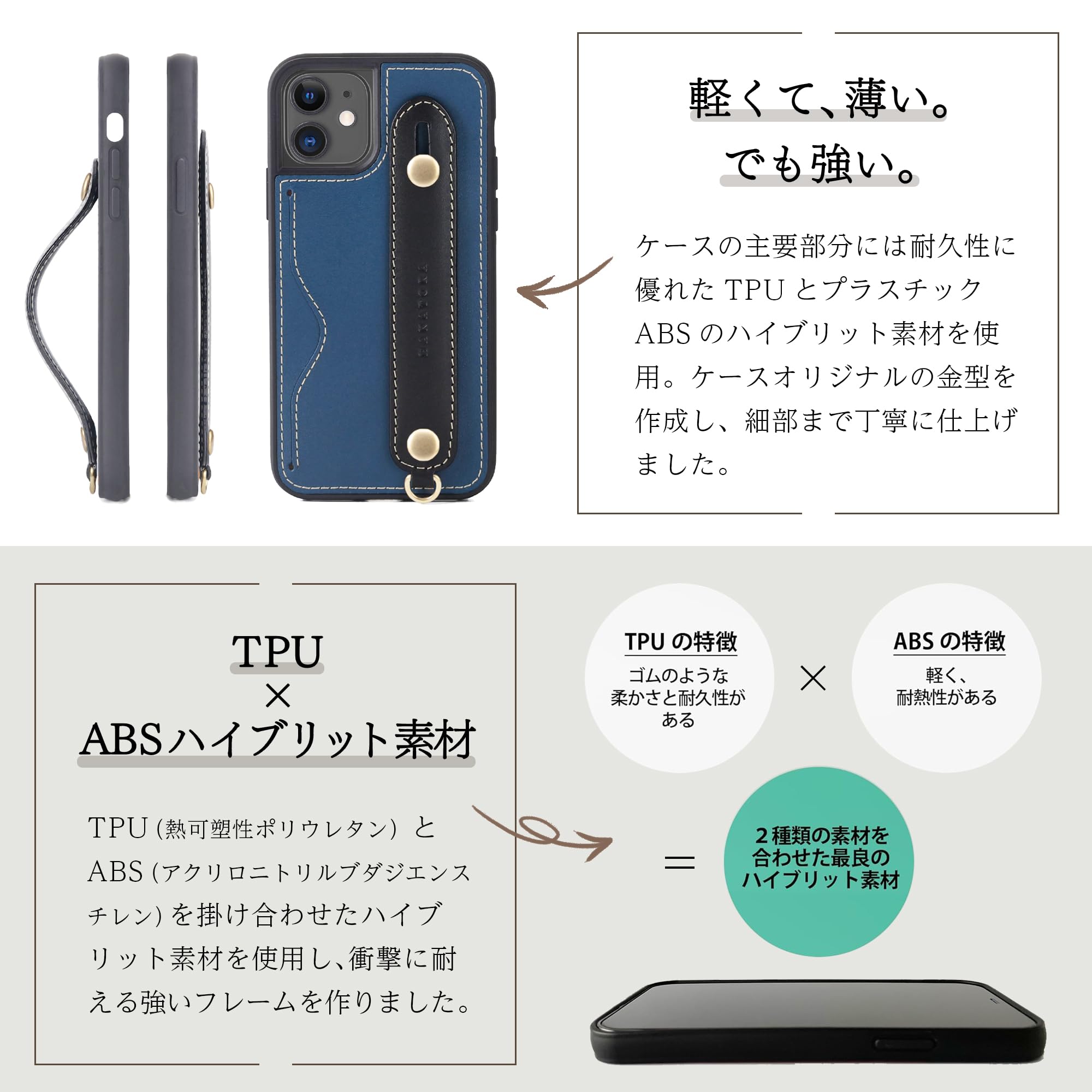 Amazon.co.jp: HANATORA 12ProMax ケース 本革 耐衝撃 背面