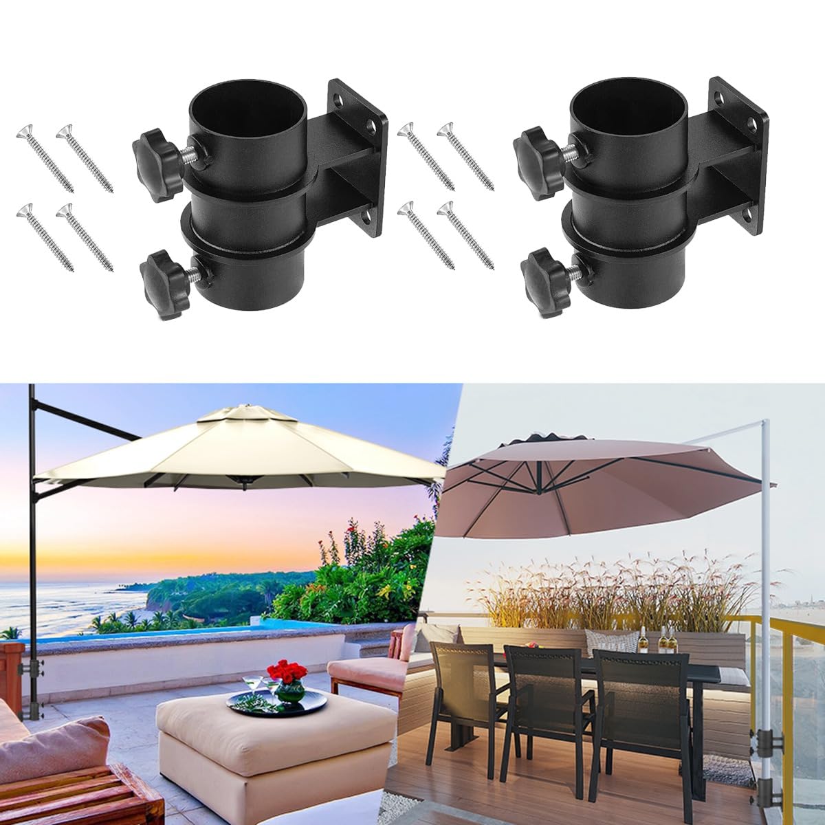 Supporto per ombrellone da terrazza, supporto angolare per ombrellone