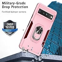 Vista 3 de Funda para Google Pixel 7 Pro con soporte magnético de anillo de soporte, doble capa de protección contra golpes, funda delgada para teléfono Google