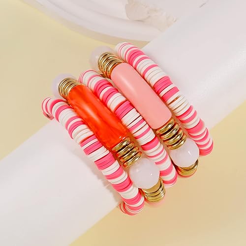 Miniatura 6 de Brazalete de tubo de bambú grueso, curvado, apilable, cuentas coloridas de acrílico transparente, elásticas, pulseras de oro de la amistad, regalos