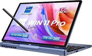10.1" 2-in-1 Touchscreen Laptop, Intel Core i3-1215U, 16GB RAM, 1TB SSD