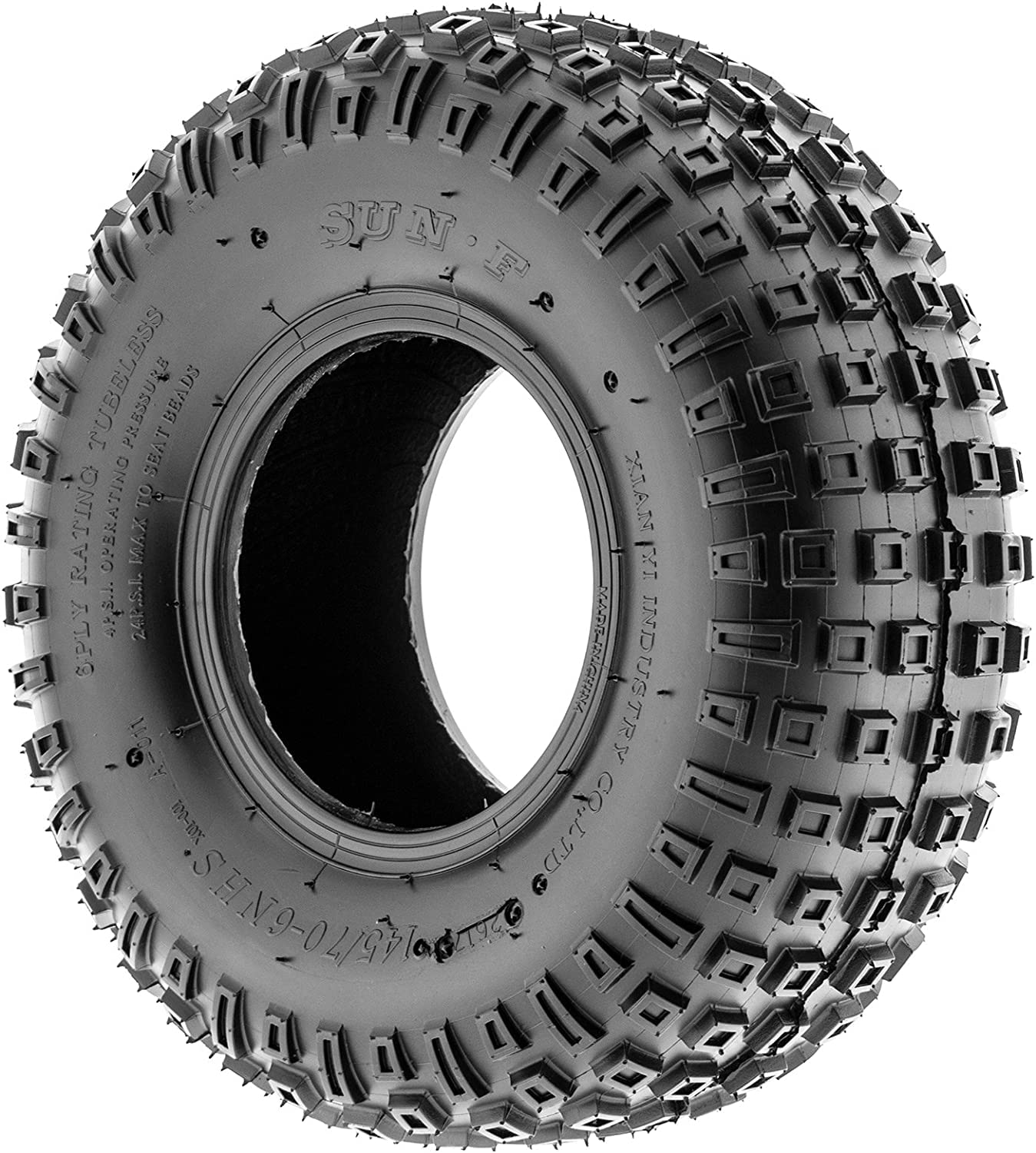 SunF A011 145/70-6 145/70x6 ATV UTV pneumatico fuoristrada 6PR TL E4 Mark, set di 2 pezzi