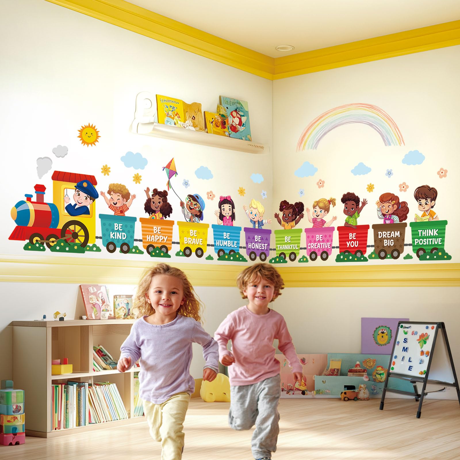 DECOWALL Positive Quotes Train Wall Stickers Peel & Stick Removable Wall Decals for Kids’ Bedroom, Living Room, Nursery - Image 2