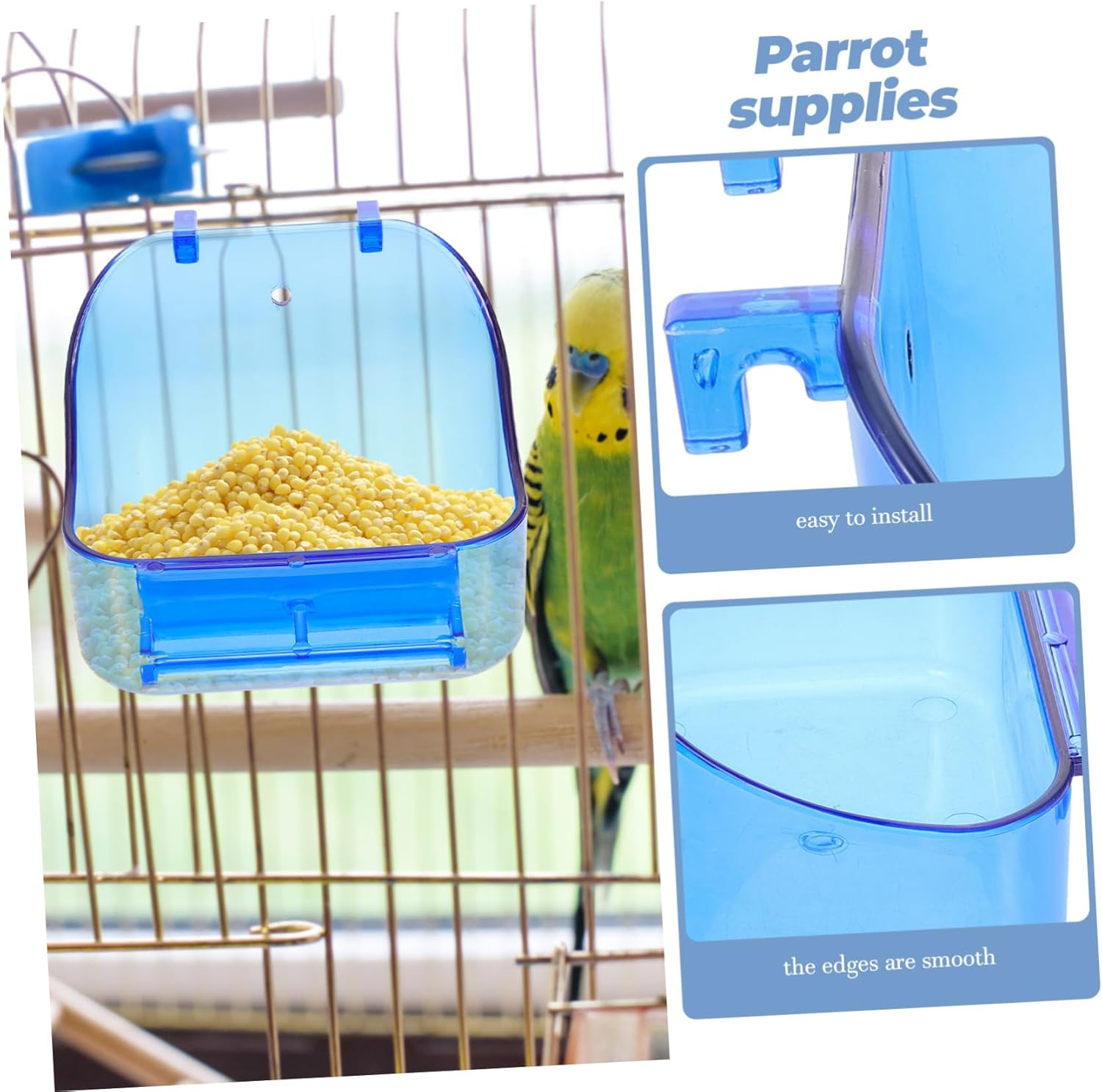 BESPORTBLE 5pcs Parrot Bathing Tub Easy Installation Multi-Function Bird Bath Box for Parakeets Canaries and Lovebirds Safe Material Smooth Edges Convenient Design for Bird Cages