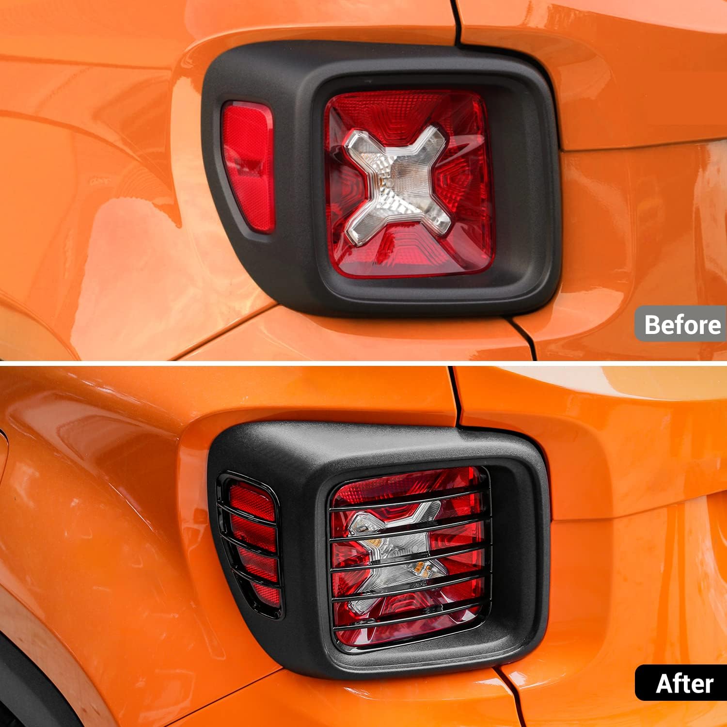 ABS Tail Light Okładki żaluzji Tylna osłona tylnego światła dla Jeep Renegade 2016-2021, czarny