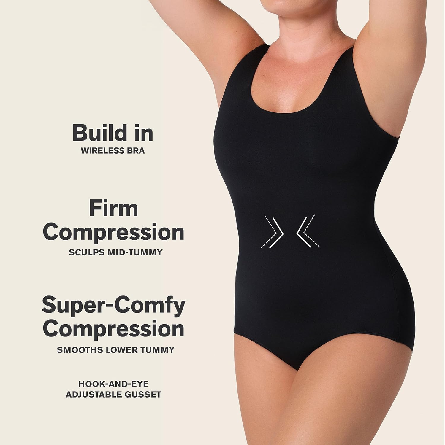 Leonisa Bodysuit Sleeveless Shapewear – Women's Bodysuits for Tummy Control, Sculpting Shapewear Bodysuit with Compression - Image 2